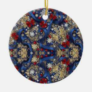 Midnight Majesty – Blau-goldener Weihnachtsschmuck