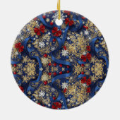 Midnight Majesty — Blue & Gold Christmas Ornament (Hinten)