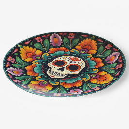 💀 🎉 Midnight Marigoldware Día de los Muertos Pappteller