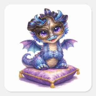 "Midnight Masque Dragon Quadratischer Aufkleber" Aufkleber