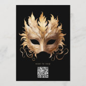 Midnight Masquerade formeller Geburtstag Einladung (Rückseite)