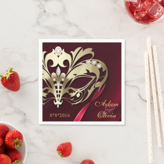 Midnight Masquerade Red Wedding Serviette (Beispiel)