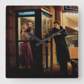 Midnight Matin Quadratische Wanduhr (Vorderseite)