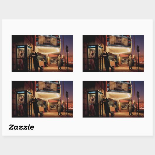 Midnight Matin Rechteckiger Aufkleber (Blatt)