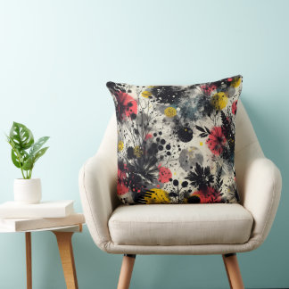 Midnight Meadow Abstract Throw Pillow Kissen