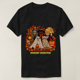 Midnight Meowsters Vintage Halloween Katzen T-Shir T-Shirt