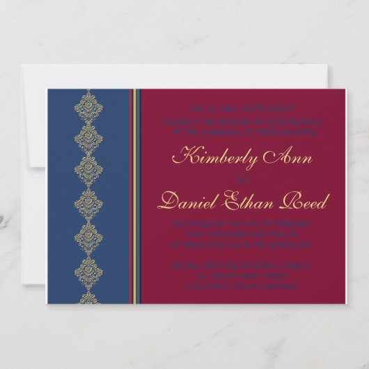 Midnight Merlot Wedding Collection Einladung (Vorderseite)