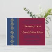 Midnight Merlot Wedding Collection Einladung (Stehend Vorderseite)