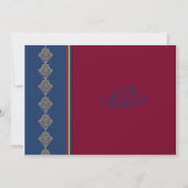 Midnight Merlot Wedding Collection Einladung (Rückseite)