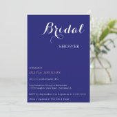 MIDNIGHT Minimal Bridal Dusche Einladung (Stehend Vorderseite)