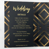 Midnight Modern Gold Wedding Dreifach Gefaltete Einladung (Innen Erste Seite)