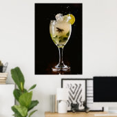 Midnight Mojito: Dynamischer Eis- und Limettencock Poster (Heimbüro)