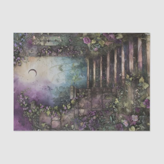 MIDNIGHT MOON GARDEN DECOUPAGE TISSUPAPIER SEIDENPAPIER (Vorderseite)