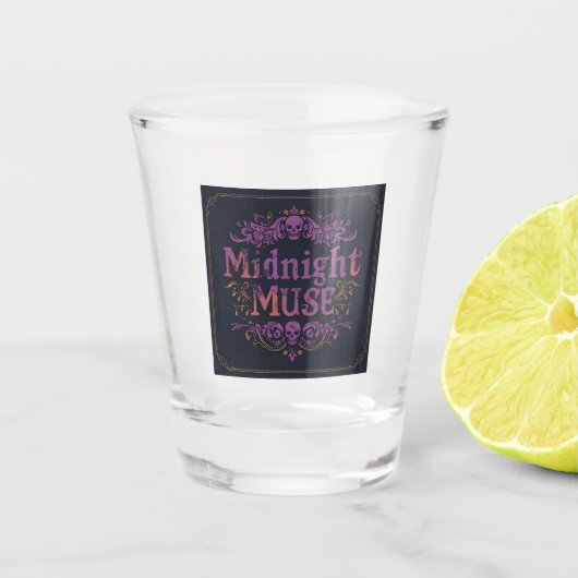 Midnight Muse Gothic Shot Glass | Velvet Chaos Schnapsglas (Vorderseite)