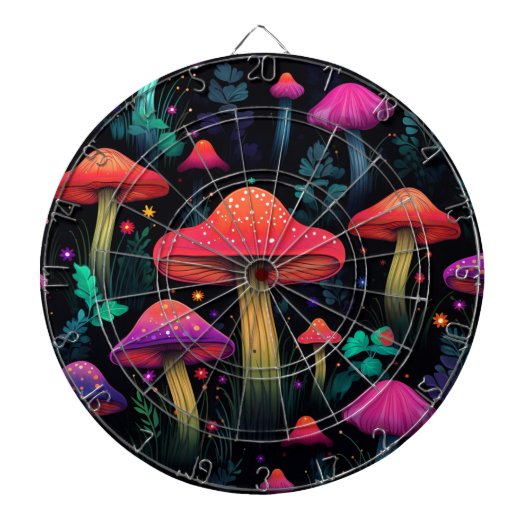 Midnight Mushrooms Dartboard Dartscheibe (vorne)