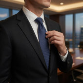 Midnight Navy Platin-Streifen Executive Krawatte