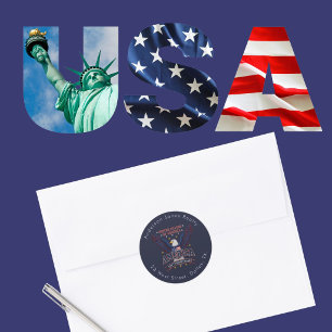 Midnight Navy USA 250 Jahre Jubiläum individuell Runder Aufkleber