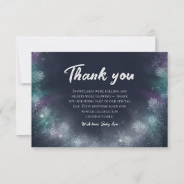 Midnight Navy Winter Pine Baby Shower Thank You Dankeskarte