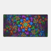 Midnight Neon Garden Fractal Bloom Schreibtischunterlage (Vorderseite)