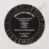 Midnight New Years Eve Clock On Fireworks Einladung (Rückseite)