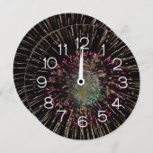Midnight New Years Eve Clock On Fireworks Einladung (Vorne/Hinten)