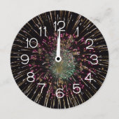 Midnight New Years Eve Clock On Fireworks Einladung (Vorderseite)