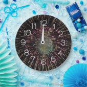 Midnight New Years Eve Clock On Fireworks Pappteller (Party)