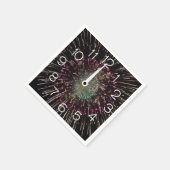 Midnight New Years Eve Clock On Fireworks Serviette (Ecke)