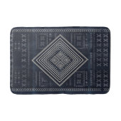 Midnight Nomad Diamond - Indigo Mudcloth Kunst Badematte (Vorderseite)