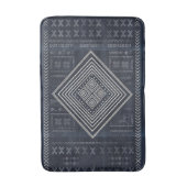 Midnight Nomad Diamond - Indigo Mudcloth Kunst Badematte (Vorderseite Vertikal)