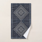 Midnight Nomad Diamond - Indigo Mudcloth Kunst Badhandtuch Set (Handtuch)