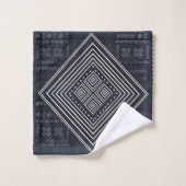 Midnight Nomad Diamond - Indigo Mudcloth Kunst Badhandtuch Set (Waschlappen)