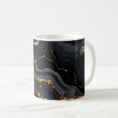 Midnight Onyx & Gold Leaf Abstract MUG Kaffeetasse (VorderseiteRechts)
