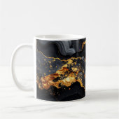 Midnight Onyx & Gold Leaf Abstract MUG Kaffeetasse (Links)