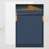 Midnight Orange Stationery Briefpapier (Vorne/Hinten)