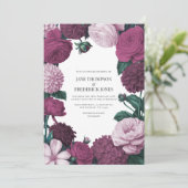 Midnight Orchid, Velvet Aubergine & Misty Mauve Einladung (Stehend Vorderseite)