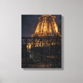 Midnight Paris Eiffel Tower Balcony Leinwanddruck (Vorderseite)