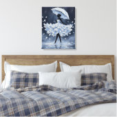 Midnight Petal Walzer Leinwanddruck (Insitu (Schlafzimmer))
