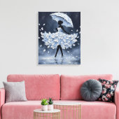 Midnight Petal Walzer Leinwanddruck (Insitu (Wohnzimmer))