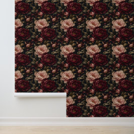 Midnight-Pfingstrose Moody Florals Tapete