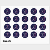 MIDNIGHT PINK SILVER Monogram Wedding Sticker (Blatt)