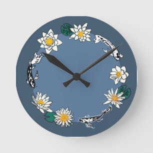 Midnight Pond Botanical Circle Wanduhr