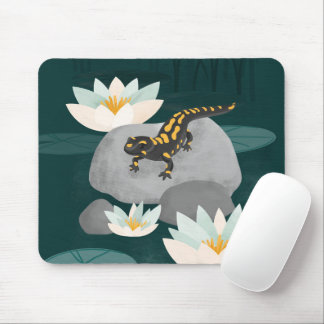 Midnight Pond Fire Salamander Mousepad