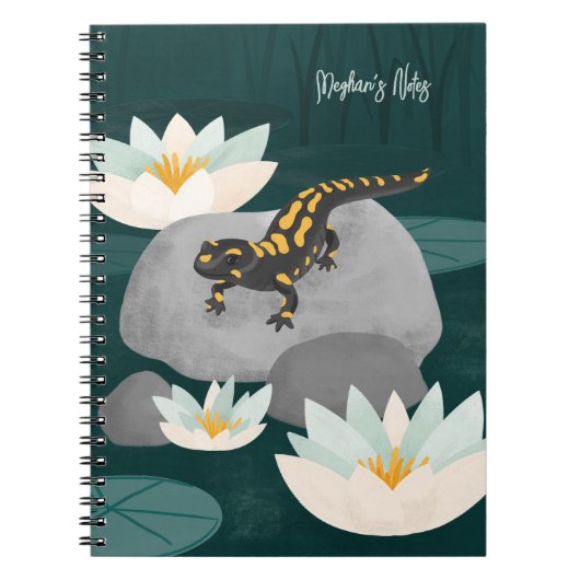 Midnight Pond Fire Salamander personalized  Notizblock (Vorderseite)