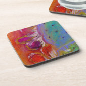 "Midnight Prickly Birne" Set aus hartem Kunststoff Getränkeuntersetzer (Linke Seite)