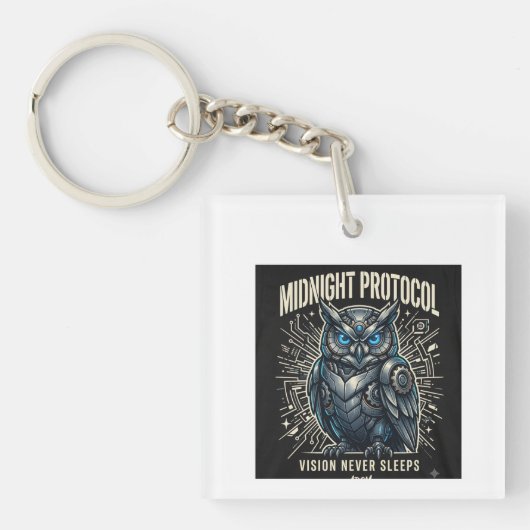 Midnight Protocol Eulen T-Shirt Schlüsselanhänger (Vorderseite)