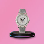 Midnight Pup - Personalized Name Wolf Watch Armbanduhr<br><div class="desc">Immerse yourself in the enchantment of a nocturnal forest with this captivating wolf-themed watch, featuring a custom name option for a personal touch. A beautifully detailed illustration of a young wolf pup, set against a midnight backdrop, is surrounded by a flourishing garden and a serene moon, adding a mystical quality...</div>