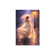 Midnight Rain: Impasto Style