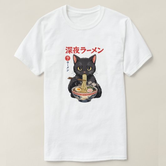 Midnight Ramen Katze T-Shirt (Design vorne)