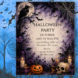 Midnight Raven Halloween-Party Einladung